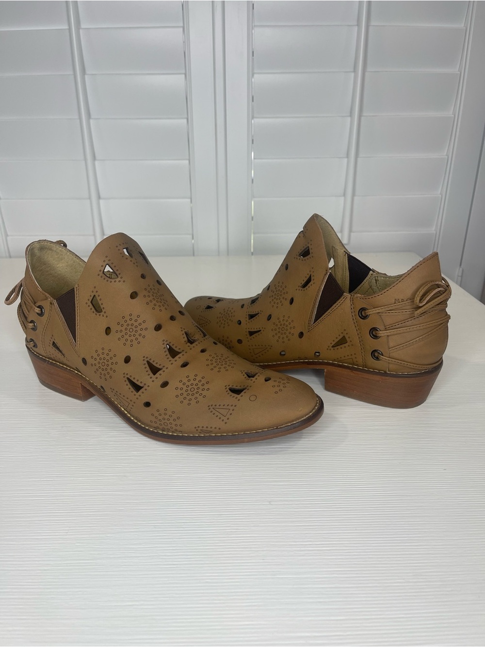 Musse & Cloud Anthropologie Laser-Cut Slip-On Ankle Boots